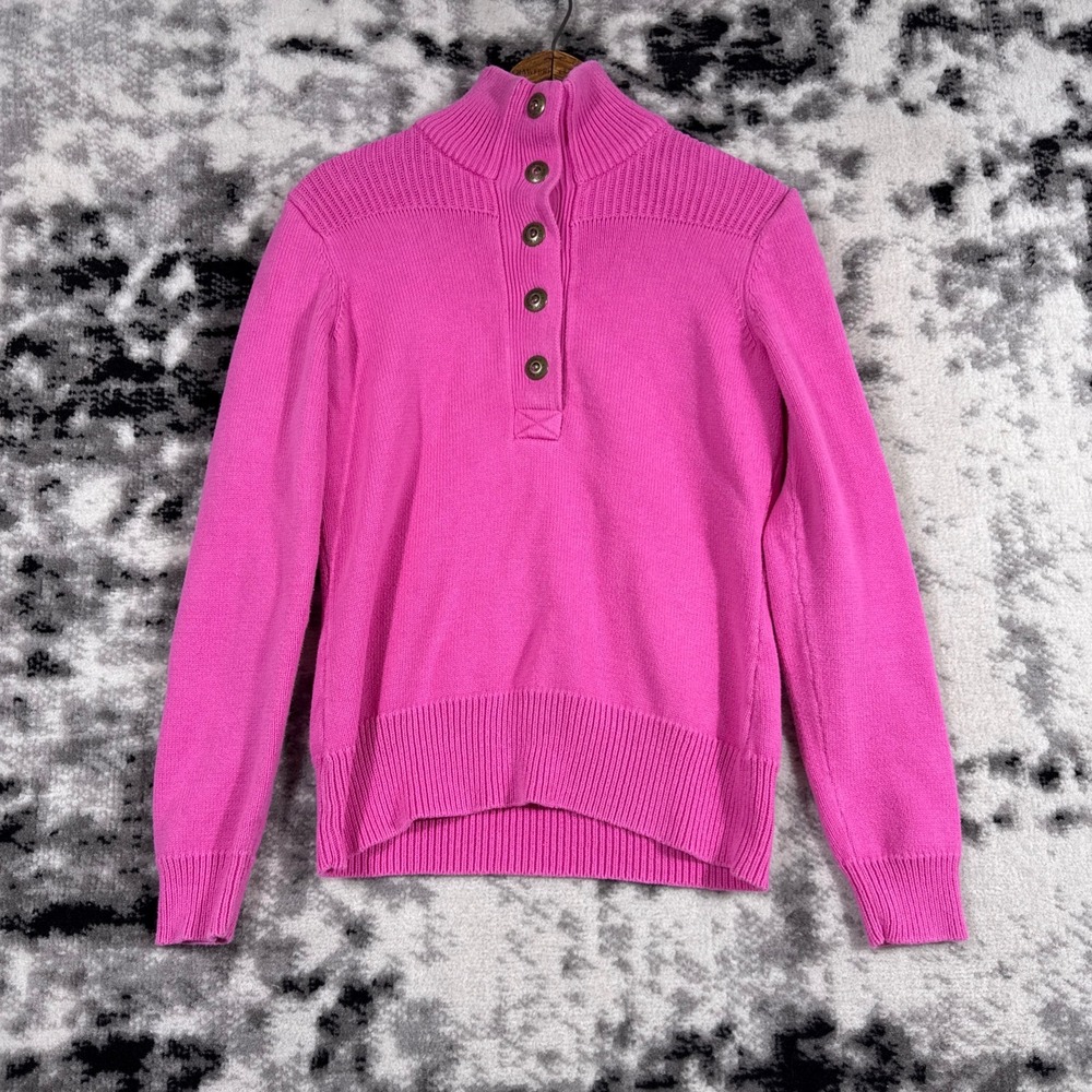Lauren Ralph Lauren Sweater‎ Womens Size Small Pink Snap Neck VTG Preppy